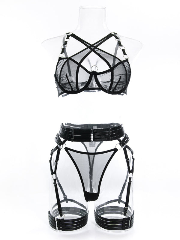 Adult erotic hollow backless suit Lingerie Sets