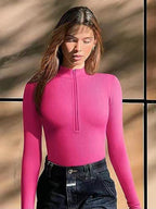 women's sexy Stand collar long sleeverbodysuit