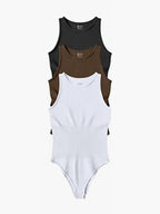 women‘s sexy  round neck  sleeveless bodysuit