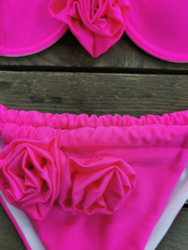 New three-dimensional flower three-point sexy bikini split swimsuit