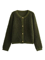 New women's solid color short woolen jacket