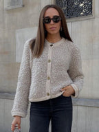 New women's solid color short woolen jacket