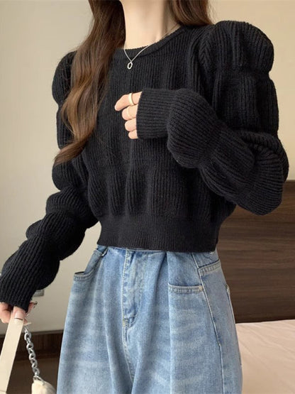 Women's high waist short knitted sweater top