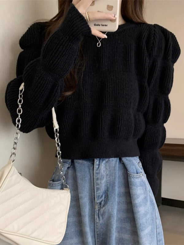 Women's high waist short knitted sweater top