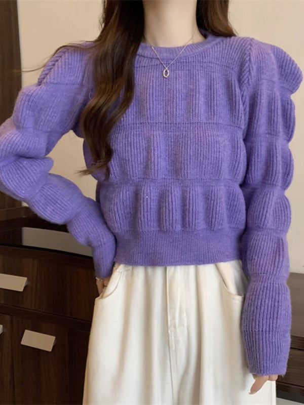 Women's high waist short knitted sweater top