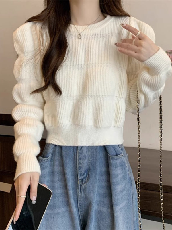 Women's high waist short knitted sweater top