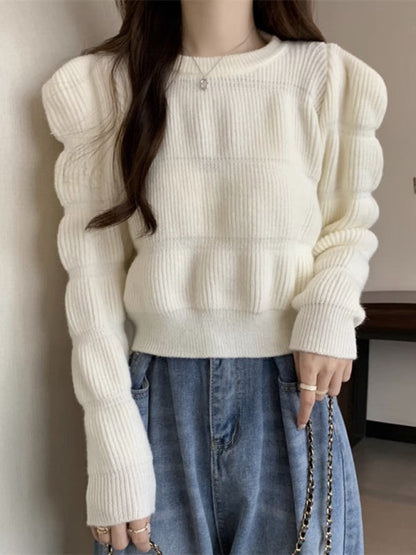 Women's high waist short knitted sweater top