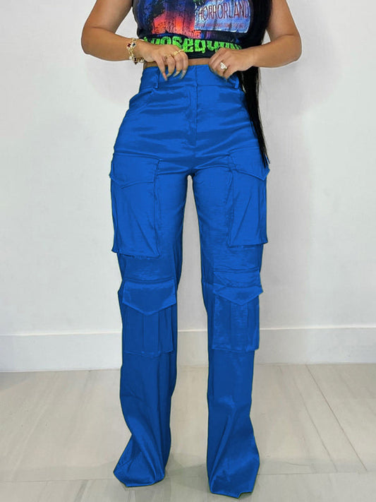 Women's casual multi-pocket cargo trousers