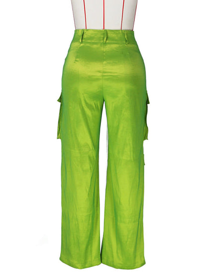 Women's casual multi-pocket cargo trousers