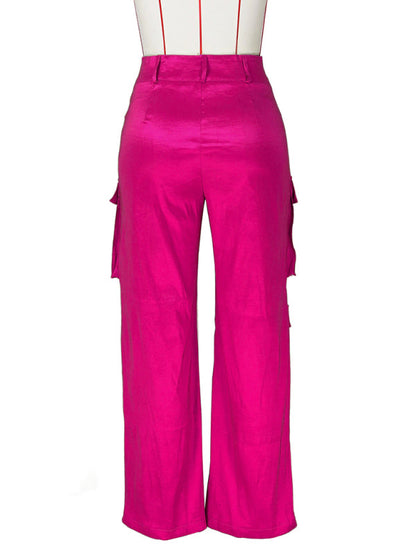 Women's casual multi-pocket cargo trousers