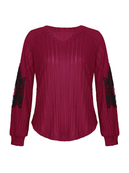 Women's new solid color knitted sweater bottoming top