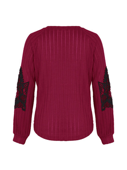 Women's new solid color knitted sweater bottoming top