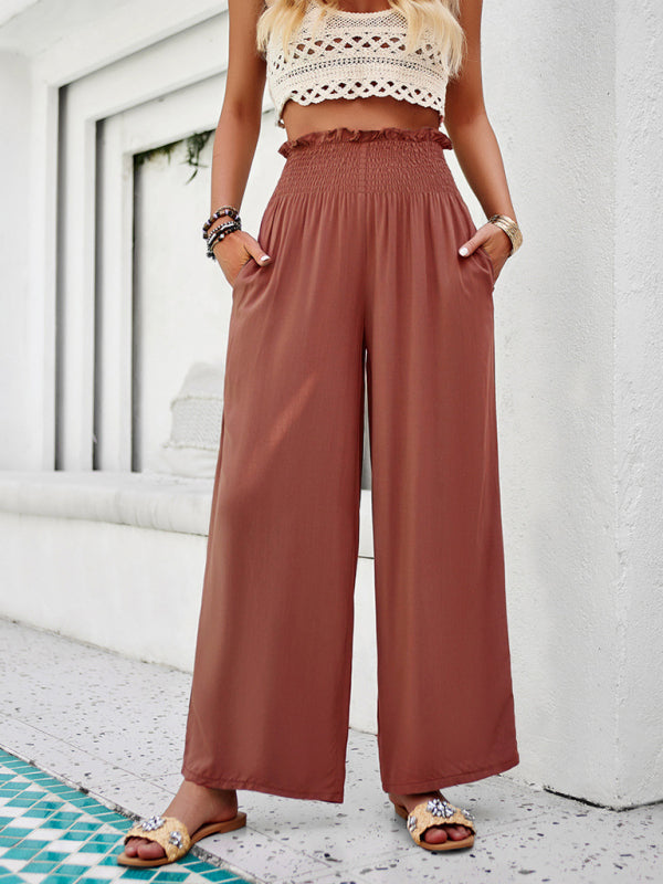Women's new style casual solid color loose trousers