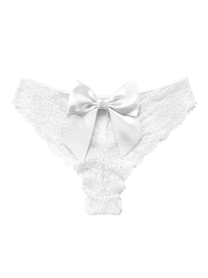 New Christmas outfit sexy bow breathable lace low waist panties