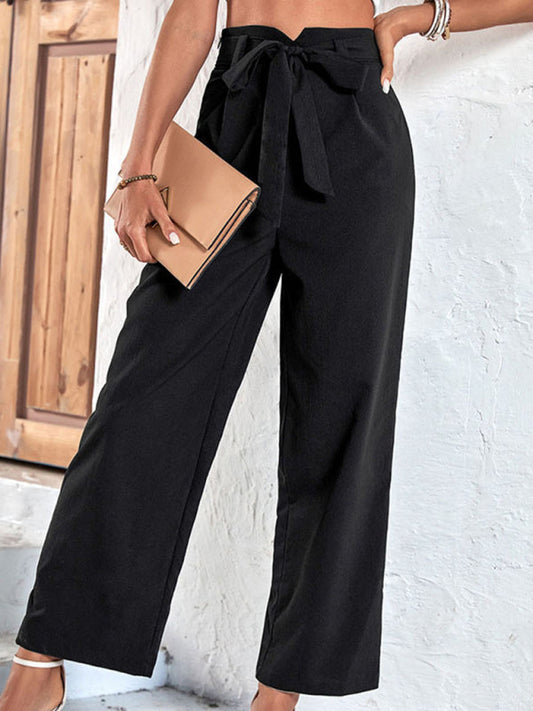 Women's new style black cropped casual pants