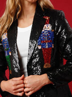 New Women's Christmas Sequined Loose Suit Top