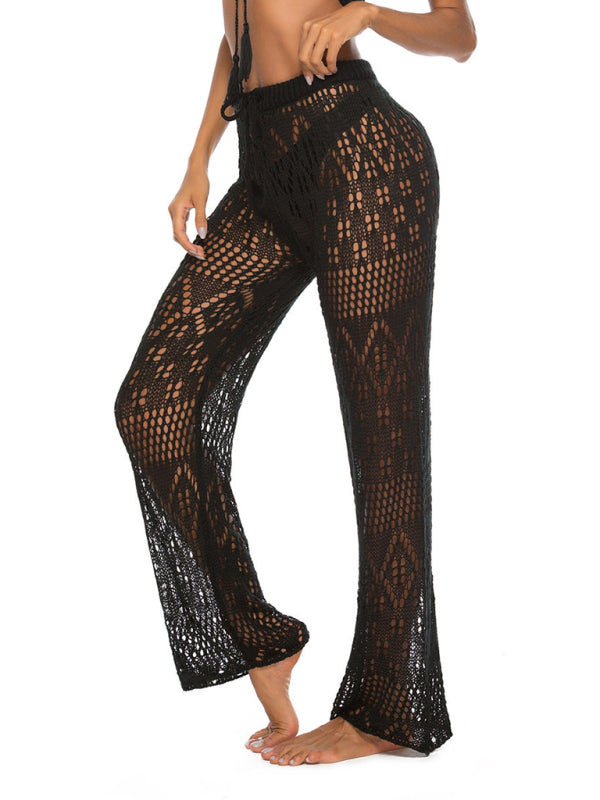 Sexy hollow knitted trousers nightclub style knitted beach pants
