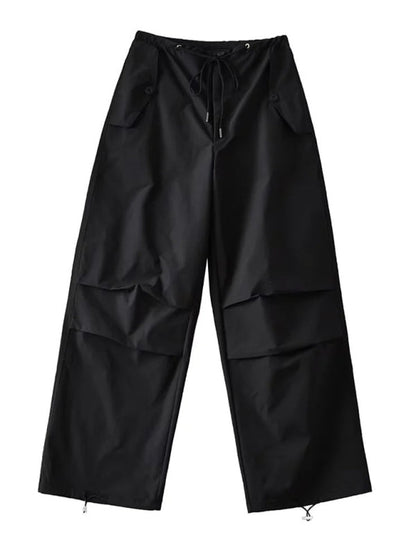 Large pockets, sporty, fashionable, loose wide-leg pants overalls