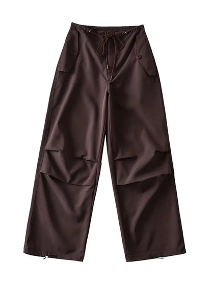 Large pockets, sporty, fashionable, loose wide-leg pants overalls