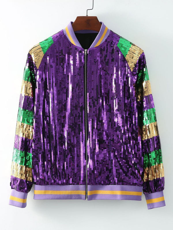 New women's sequined baseball jacket