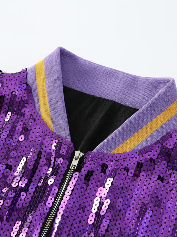 New women's sequined baseball jacket