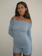 Women's one-shoulder suspender slim-fitting sexy high-waisted knitted jumpsuit