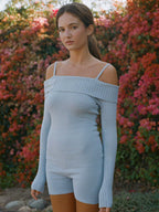 Women's one-shoulder suspender slim-fitting sexy high-waisted knitted jumpsuit
