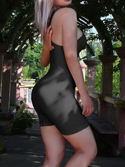 New One Shoulder Sleeveless Slim Fit Butt Lifting Sexy Jumpsuit