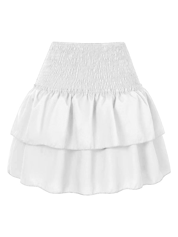 Women's Fashion Ruffled Floral Half-length Pleated Skirt