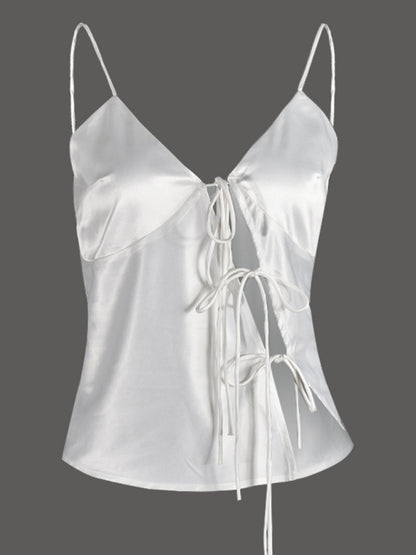 New tie-up sleeveless hollow backless halter top
