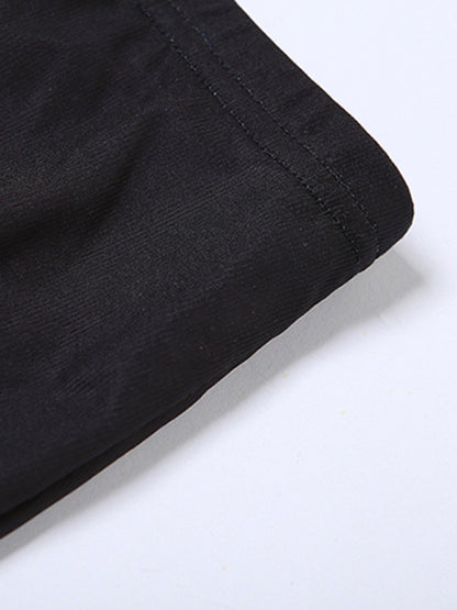 New women's fashionable sleeveless printed T-shirt slim fit hip-hugging slit skirt suit