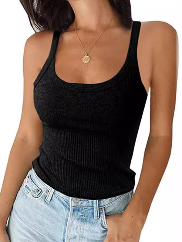 Sling solid color sleeveless high elastic slim sexy women's top t-shirt vest