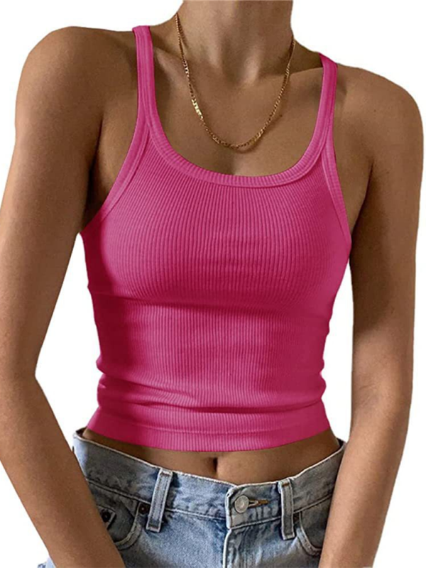 Sling solid color sleeveless high elastic slim sexy women's top t-shirt vest