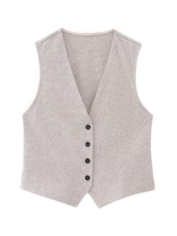 Women's casual textured jacquard vest/pants