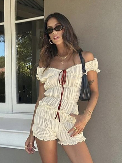 Women's strappy short-sleeved shorts casual suit