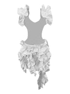 Women's new sleeveless pleated backless mini dress irregular curling sexy dress