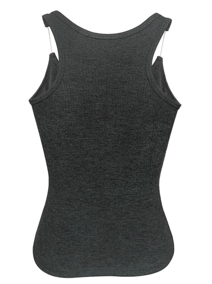 Women's Camisole with Padded Ribbed Knit Top