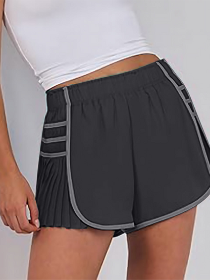 Ladies new style sports quick-drying pleated shorts