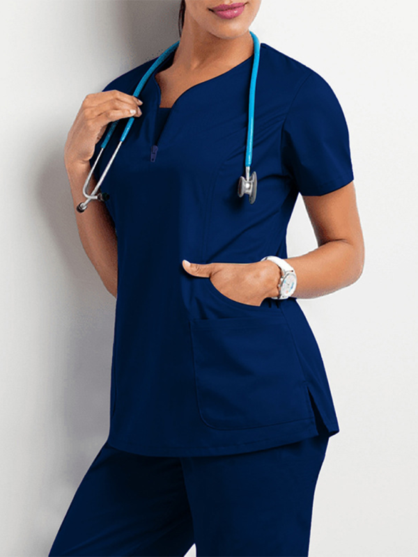 Hospital wash clothes set elastic quick-drying uniform (Royal Blue)