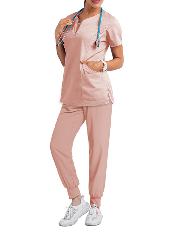 Hospital wash clothes set elastic quick-drying uniform (Pastel Pink)
