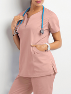 Hospital wash clothes set elastic quick-drying uniform (Pastel Pink)