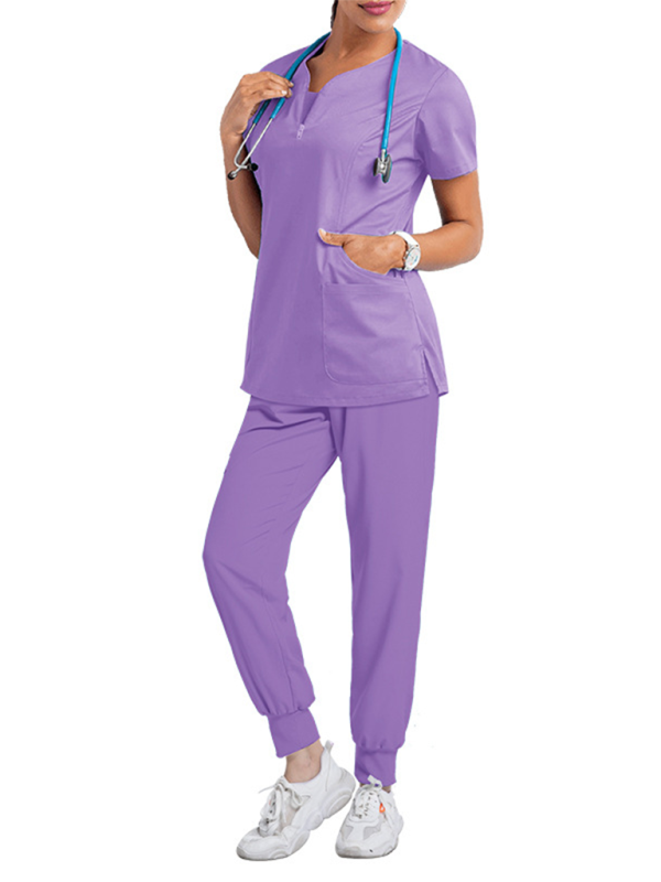 Hospital wash clothes set elastic quick-drying uniform (Purple)
