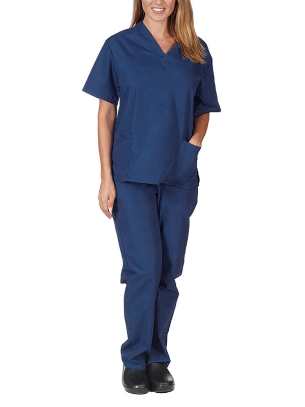 Doctor Surgeon Nurse work clothes elastic Quick-drying suit (Blue)