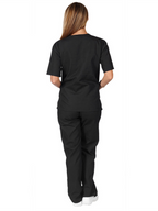 Doctor Surgeon Nurse work clothes elastic Quick-drying suit (Black)