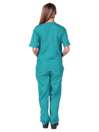 Doctor Surgeon Nurse work clothes elastic Quick-drying suit (Acid Blue)