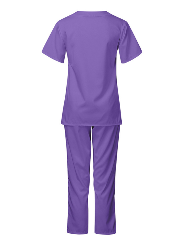 Doctor Surgeon Nurse work clothes elastic Quick-drying suit (Purple)