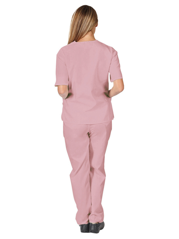 Doctor Surgeon Nurse work clothes elastic Quick-drying suit (Pink)