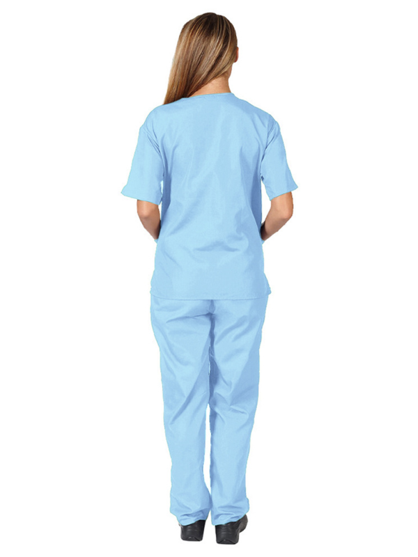 Doctor Surgeon Nurse work clothes elastic Quick-drying suit (Sky Blue Azure)