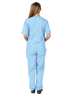 Doctor Surgeon Nurse work clothes elastic Quick-drying suit (Sky Blue Azure)