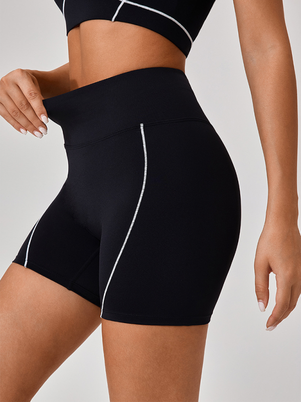 Skinny Sports Camisole Top + Shorts Yoga Set (Black)